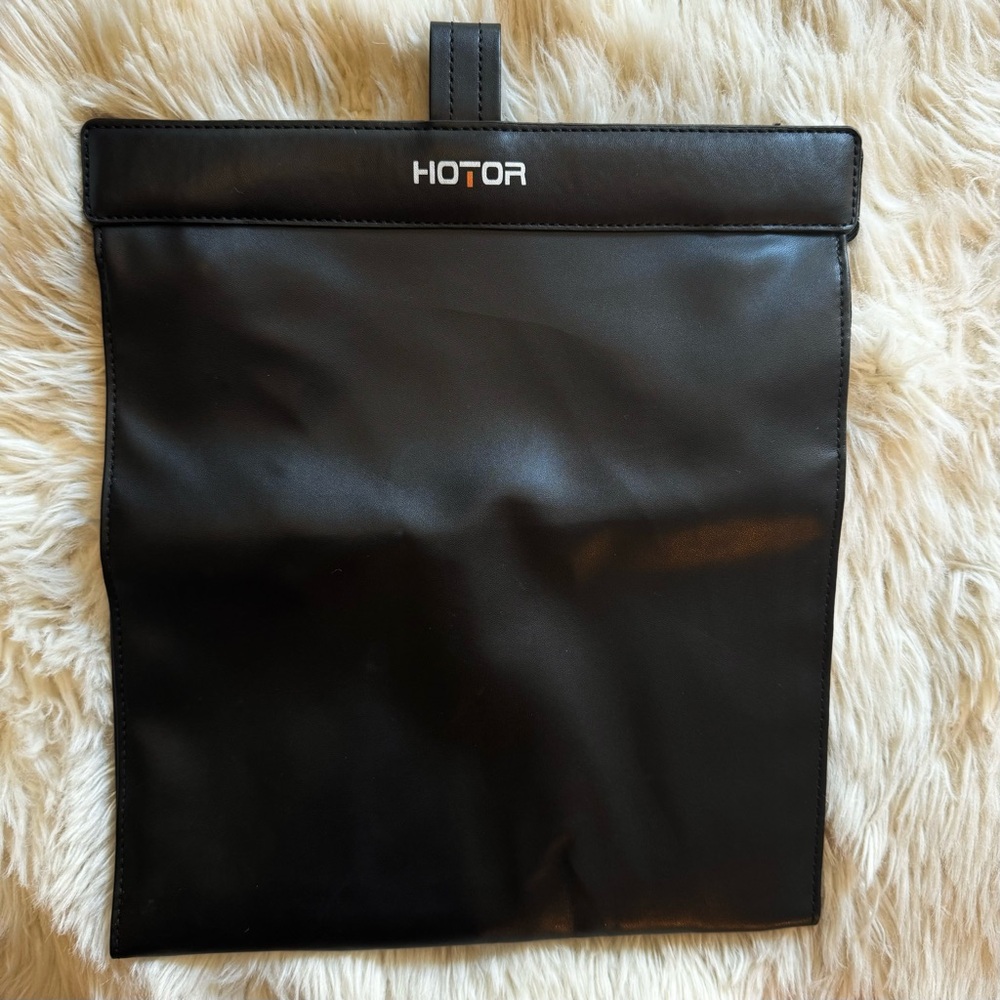 ✨NWOT✨Hotor Black Compact Car Trash Can With Bags Foldable Faux Leather